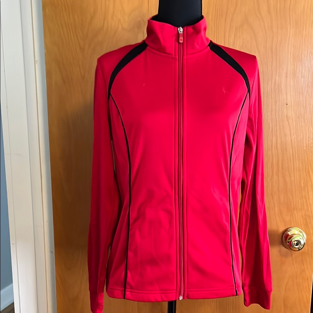 Danskin Red and Black Sporty Zip-Up Jacket